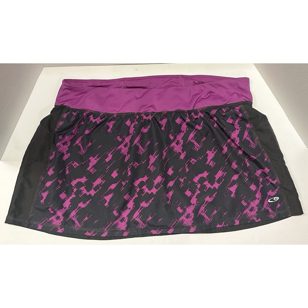 Champion Womens Size Large Skort Skirt Shorts Purple Gray Activewear Drawstring